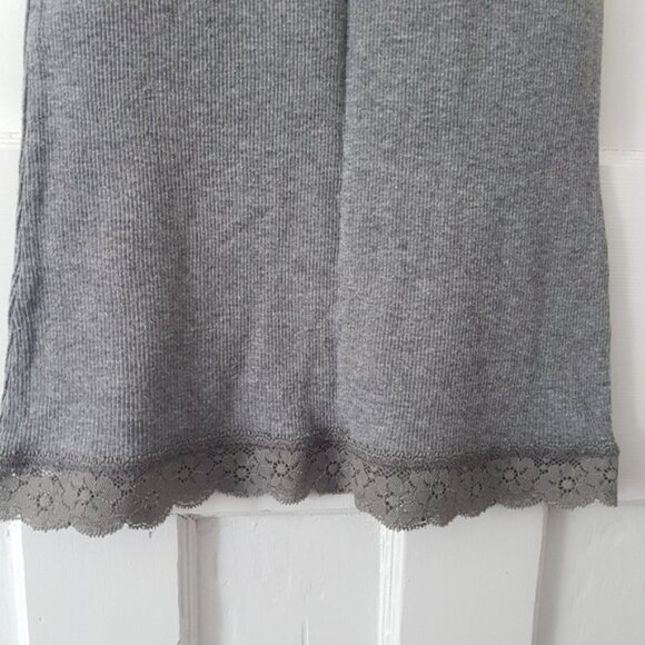 Hollister Similar Elena Gilbert Y2K Lace Detail Ribbed Tank Top Gray Sz XS - Picture 3 of 7